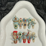 Yeknu 10Pcs High Quality Handmade Press on Nails Simple And Elegant  Royal A must For Trends Fashion Weapon Nail Stickers  Elegant