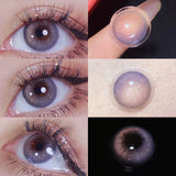 Yeknu  1 Pair Colored Contact Lenses with Myopia for Eyes Lenses Purple Pupils Beautiful Prescription Cosmetic Free Shipping