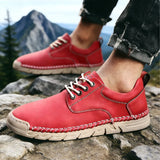 Yeknu  Men Boots Spring Autumn High Top Handmade Leather Shoes Soft Sole Comfortable Fashion Sneakers Non-slip Durable Stylish Loafers