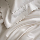 Yeknu 1200TC Egyptian Cotton Luxury Solid Color Hotel Style Satin Silky Bedding Set Duvet Cover Flat/Fitted Bed Sheet Pillowcases 4Pcs