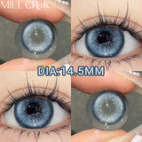 Yeknu  2PCS New Colorcon Contacts Lenses with Myopia Blue Large Diameter Brown Natural Eye Beauty Lens Circular lens Big Eye