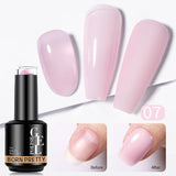 Yeknu  15ml Nude Pink Quick Construction Gel Jelly Color Semi Transparent Gel Nail Polish Rubber Base Soak Off UV LED Gel