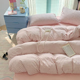 Yeknu  3pcs pink Bow Duvet cover set (1*Duvet Cover + 2*Pillowcase, Without Core), cute Bedding Set, Soft Comfortable