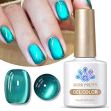 Yeknu  10ml Green Endless Summer Cat Magnetic Gel Nail Polish  Glass Bead Shadowstar Bamboo Soak Off UV Nail Art Varnish
