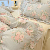 Yeknu  Fresh Botanical Floral Bedding Set for Kids and Adults, Leaves, Flower Duvet Cover, Pillowcases, Soft Washed Cotton, Home Textil