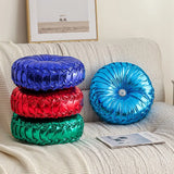Yeknu  35cm Round Metallic Style Sofa Pillow Bay Window Futon Seat Cushion Pumpkin Seat Cushion for Couch Floor Throw Pillow