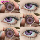 Yeknu  [Free Gift] Color Contact Lenses for Eyes Brown Fashion Lenses Blue Color Eye Lenses Discounts Purple Y2K Lenses Colorcon