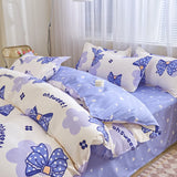 Yeknu  Single duvet cover Printed red quilt cover Thickened plant-cashmere cartoon multicolored bed cover 220x240 double bedding