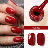 Yeknu  Cherry Red Gel Nail Polish 12ml Glossy Semi Permanent Soak Off UV LED Frosted Gel Nails Painting Varnish