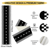 Yeknu  Racing Car Party Decoration Table Runner Black White Checkered Linen Table Cover Kids Birthday Racing Car Party Decors Supplies