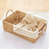 Yeknu  Imitation Rattan Rattan Storage Baskets Vegetable Fruit Home Decoration Hand-woven Baskets Toy Storage Multi-Purpose