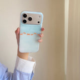 Yeknu  Goldfish Koi Fish Blue Gradient Phone Case For iPhone 14 15 16 17 ProMax 13 17air Luxury Shockproof Tpu Cover Artistic Decor