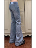 Yeknu  Autumn Winter Women Vintage Low Rise Flare Denim Pants Y2k Japanese Streetwear Bootcut Jeans Baggy Bell Bottom New In