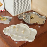 Yeknu Jewelry Display Plate, Ceramic Plate Ornament, Cloud Decoration Aromatherapy Candle Foyer Tray, Key Storage Plate