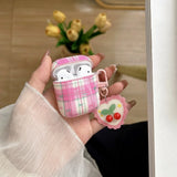 Yeknu  Niche plaid bow is suitable for airpodspro 1st 2nd 3rd 4th generation Bluetooth headset case protective case