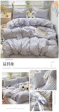 Yeknu 2025 new class A knitted cotton four-piece set, small fresh quilt cover, bed sheet floral dormitory three-piece set