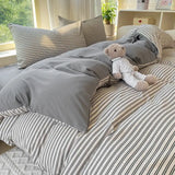 Yeknu  Galsang Flowers 4-Piece Bedding Set - Skin-Friendly Double-Layer Yarn, Instagram Style Sheets + Duvet, Dormitory/Family Use