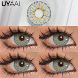 Yeknu  Optical Lenses for Woman 1 Pair High Quality Colored Eye Contacts with Degree Myopia Blue Pupils Natural Lenses Brown Len