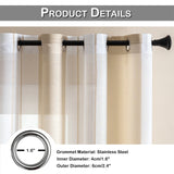 Yeknu  2 Panels Striped Sheer Curtains Semi Sheer Voile Window Window Treatment Grommet Top Drapes for Living-Room Bedroom Office