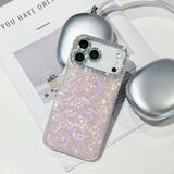 Yeknu  Holographic Heart Silicone Phone Case For iPhone 17 ProMax 17 15 16 13 14 12 Air 11 Case Funda Sparkling Rhinestone Camera Frame