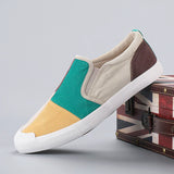 Yeknu  Fashion Colorful Men Canvas Loafer Shoes Designer Vulcanized Sneakers Men Flat Men Casual Shoes Comfortable Slip On Footwear Men