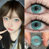 Yeknu   Color Contact Lenses Myopia Lenses Pupils with Degree Green Natural Colorcon Eye Contacts Beauty Fashion Lenses 1Pair