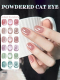 Yeknu  1-24pcs WS Summer Ice Transparents Pink Blue Glass Bead Cat Eye Gel Nail Polish 2025 New Style Nail Salon Nail Art Nail Supplies