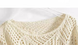 Yeknu  Autumn/Winter New Chic Elegant Hollow Out Loose Pullover Women Clothing Casual All-match Solid Sweater Lady Long Sleeve Knitwear