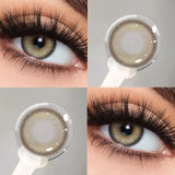 Yeknu  1Pair New Myopia Colorld Contact Lenses With Degree Cleopatra Series 2.0 Lenses Natural Brown Big Eyes Gray Contacts