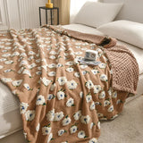 Yeknu  Retro Jacquard  Blended Cover Blanket Multifunctional Sofa Nap Blanket Thick Blanket