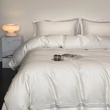 Yeknu Luxury 1000TC Egyptian Cotton Solid Color Hotel Style Embroidery Bedding Set Duvet cover Set Flat/Fitted Bed Sheet Pillowcases