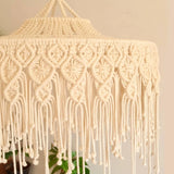 Yeknu  Macrame Lampshade Tapestry Bed Curtain Bohemia Tapestry Handmade Wall Hanging Tassel Pendant Artistic  Boho Decor