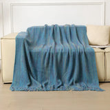 Yeknu  Modern Striped Throw Blanket with Tassels - Chic Bed Runner, Lounge & Hotel Bedspread for Boutique B&B, Accent Pillow Companion