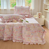 Yeknu  Towel Embroidery Washed Cotton Bedding Sets Ultra Soft Skin-Friendly Cotton Bed Sheet Set Cartoon Bedclothes for King Queen Size