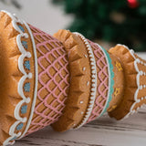 Yeknu  Mini Resin Christmas Tree Ornament Creative Gingerbread Christmas Tree Statue Desktop Crafts Home Christmas Scene Decor Gifts