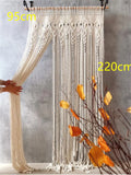 Yeknu  Hand-woven Macrame Cotton Door Curtain Tapestry Wall Hanging Art Tapestry Boho Decoration Bohemia Wedding Backdrop Tapestry