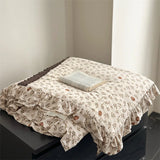 Yeknu  spring and summer new knitted cotton French small floral printing lace summer quilt summer cool quilt air conditioner quilt