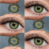 Yeknu  1 Pair Colored Contact Lenses 42% Water Yearly Korean Lenses High Quality Lenses Green Lenses Natural Gray Pupils