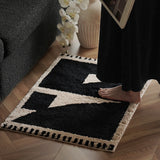 Yeknu  Tufting Geometric Bathroom Mat Soft Tufted Carpet Rug Bathmat Floor Pad Bedroom Tidy Doormat Aesthetic Home Room Decor