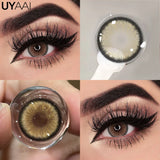 Yeknu  Color Contact Lenses For Eye Cosmetic Black Lens Makeup Beauty Green Eyes Contact Natural Brown Contact Eyes Makeup