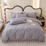 Yeknu Spring and summer pure cotton small fresh four-piece set, bedding sheet quilt cover, cotton student dormitory three-piece set