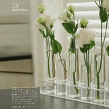 Yeknu Test Tube Vase Small Ornament, Glass Flower Rack,  Light Luxury High-end Flower Hydroponic Flower Arrangement Test Tube Vase