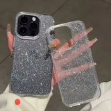 Yeknu  Glitter Sparkling Bling Phone Case For iPhone 17 16 15 14 13 12 11 Pro Max 16Promax Soft Transparent Protection Back Cover