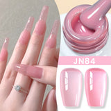 Yeknu  Jelly Transparent Gel Nail Polish Nude Pink  Color UV Soak Off Gel Varnish Jade Nail Art Gel 10ml Design Manicure