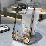 Yeknu  Flower Phone Case For iPhone 16 13 15 11 12 14 17 Pro Max Air 16E XS XR 7 8 SE Shockproof Transparent Cover Silicone Soft Fundas