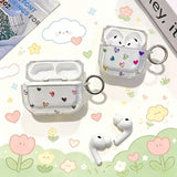 Yeknu  Transparent Cute Mini Heart Pattern Earphone Cover with Scratch resistant Transparent Shell and Mountaineering Buckle