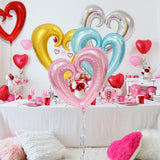 Yeknu  5Pcs Giant Foil Heart Balloon Romantic 40Inch Hook Heart Shaped Balloon Valentines Day Gift Wedding Decoration Birthday Supplies
