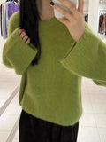 Yeknu  Knitted Autumn Pullover Sweater Women Korean Style Loose Pleated Fashion Ladies Sweaters Long Sleeve Casual Woman Sweater Tops