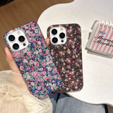 Yeknu  Ins Floral Sparkling Cute Silicone Case For iPhone 16 15 14 13 Pro Max Shockproof Back Cover Soft Glitter Bling 16Pro 15Pro Case