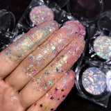 Yeknu  Multi Color Monochrome Glitter Eyeshadow Mermaid Shimmer Waterproof Compact Portable Vegan Certified Easy Blend